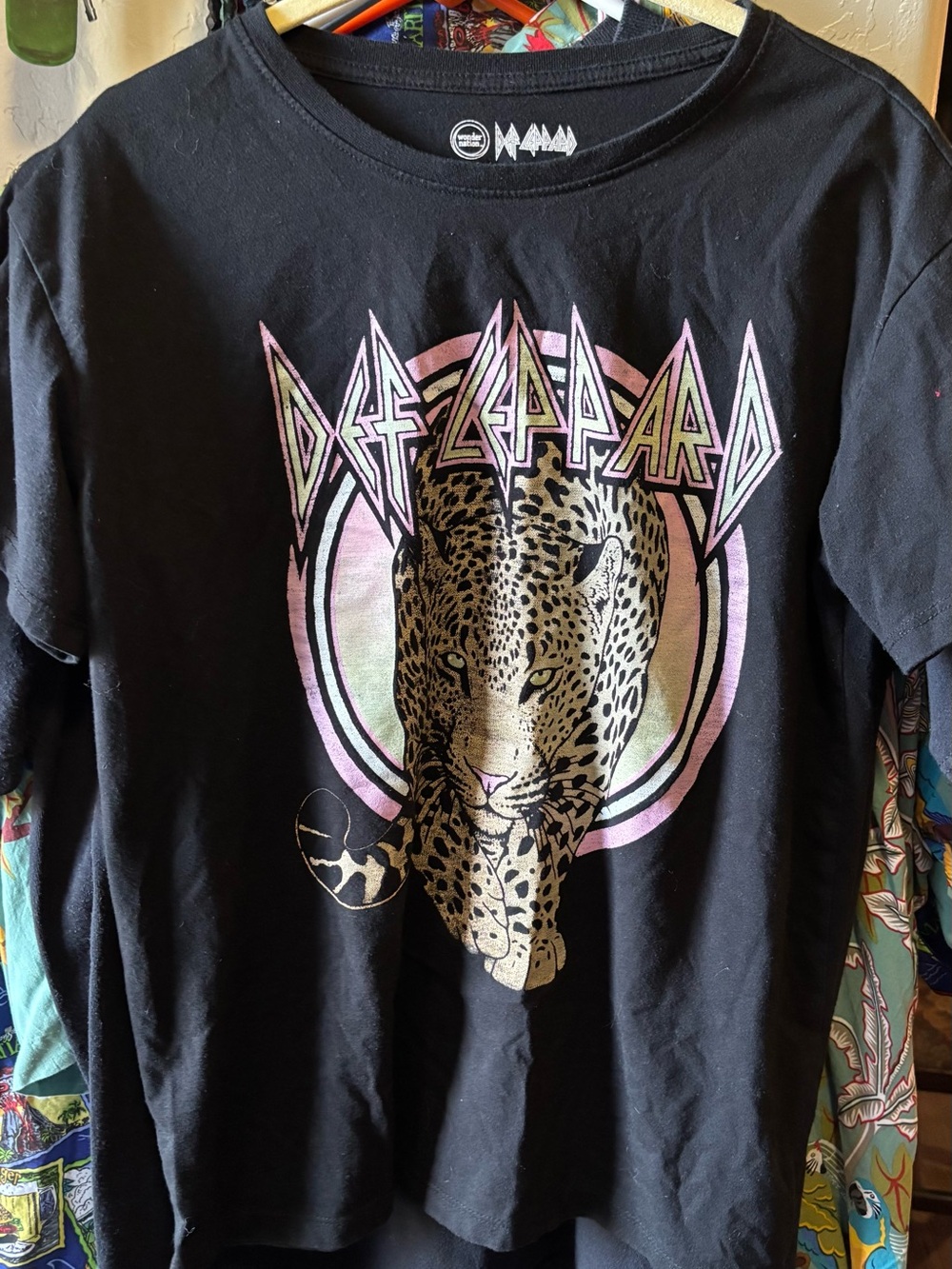 Def Leppard Leopard Graphic T Shirt XXL 18 Black Licensed Band Tee Wonder Nation